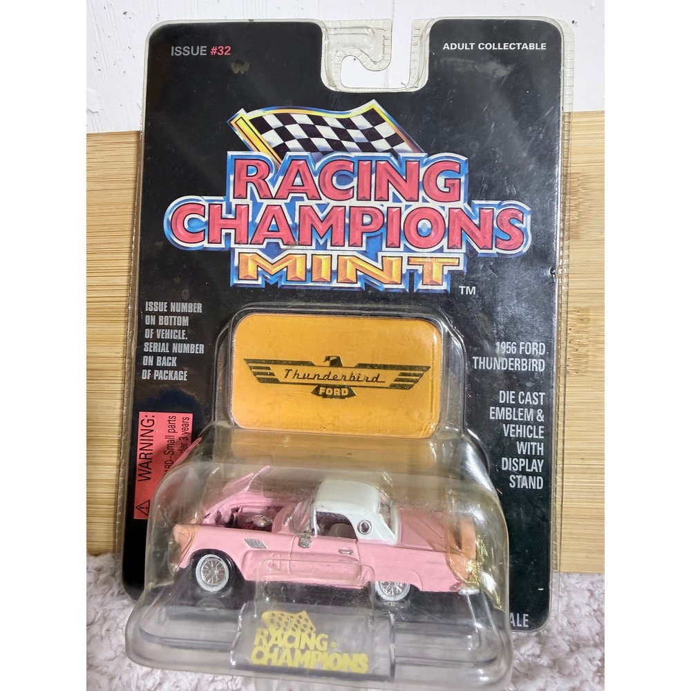 Racing Champions Mint 1956 Ford Thunderbird Pink Die Cast Issue 32 Serial 31928